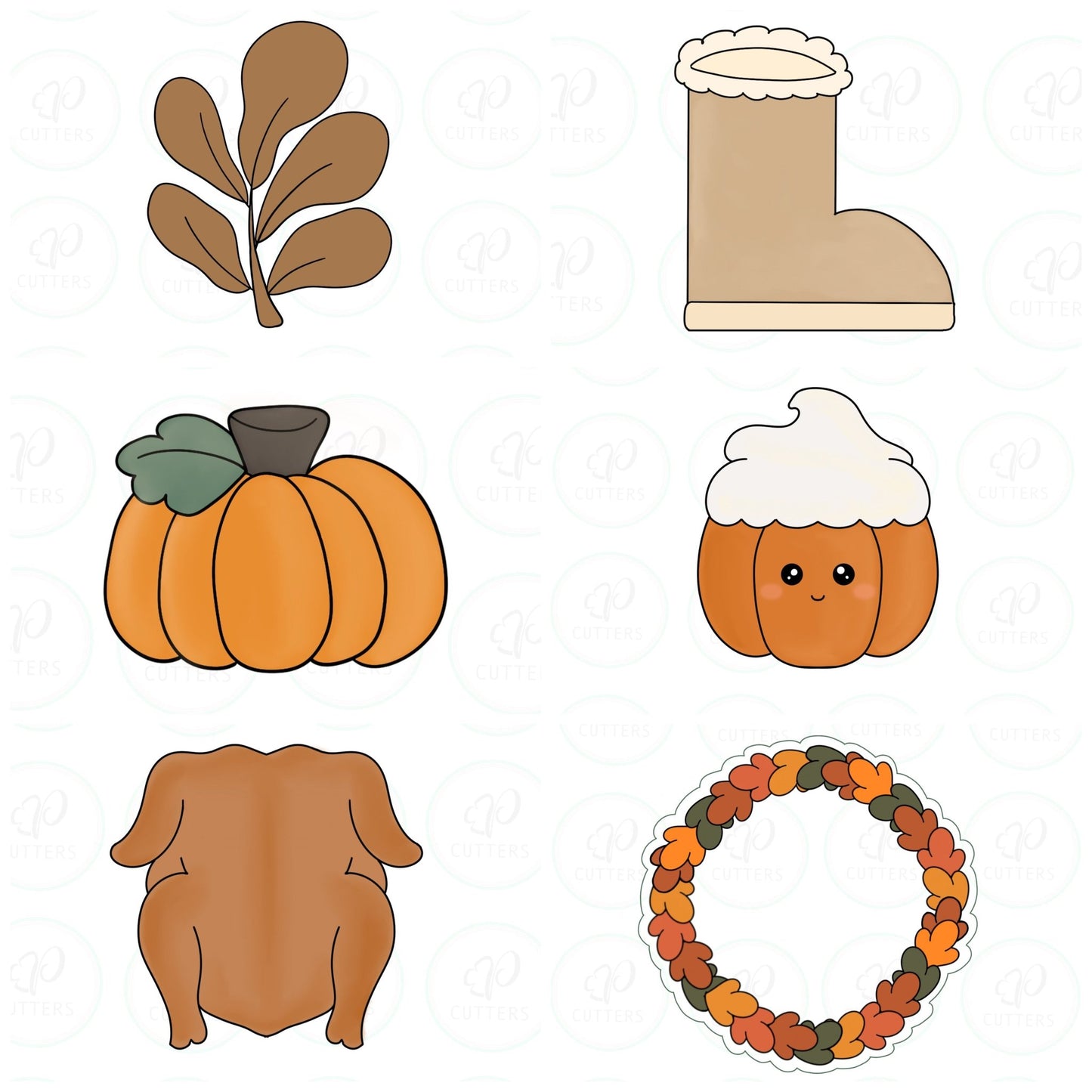 Autumn 2020 Set of 6 Cookie Cutters - Periwinkles Cutters