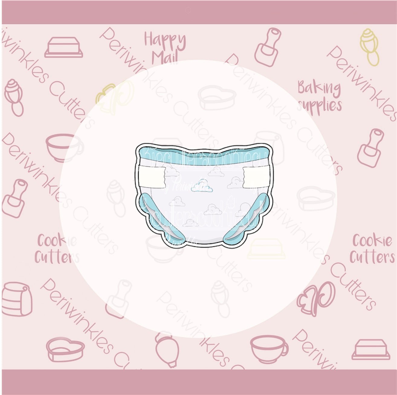 Baby Diaper Cookie Cutter - Periwinkles Cutters