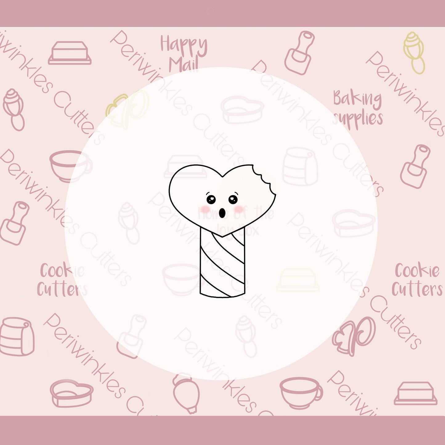 Bitten Heart Pop Cookie Cutter - Periwinkles Cutters