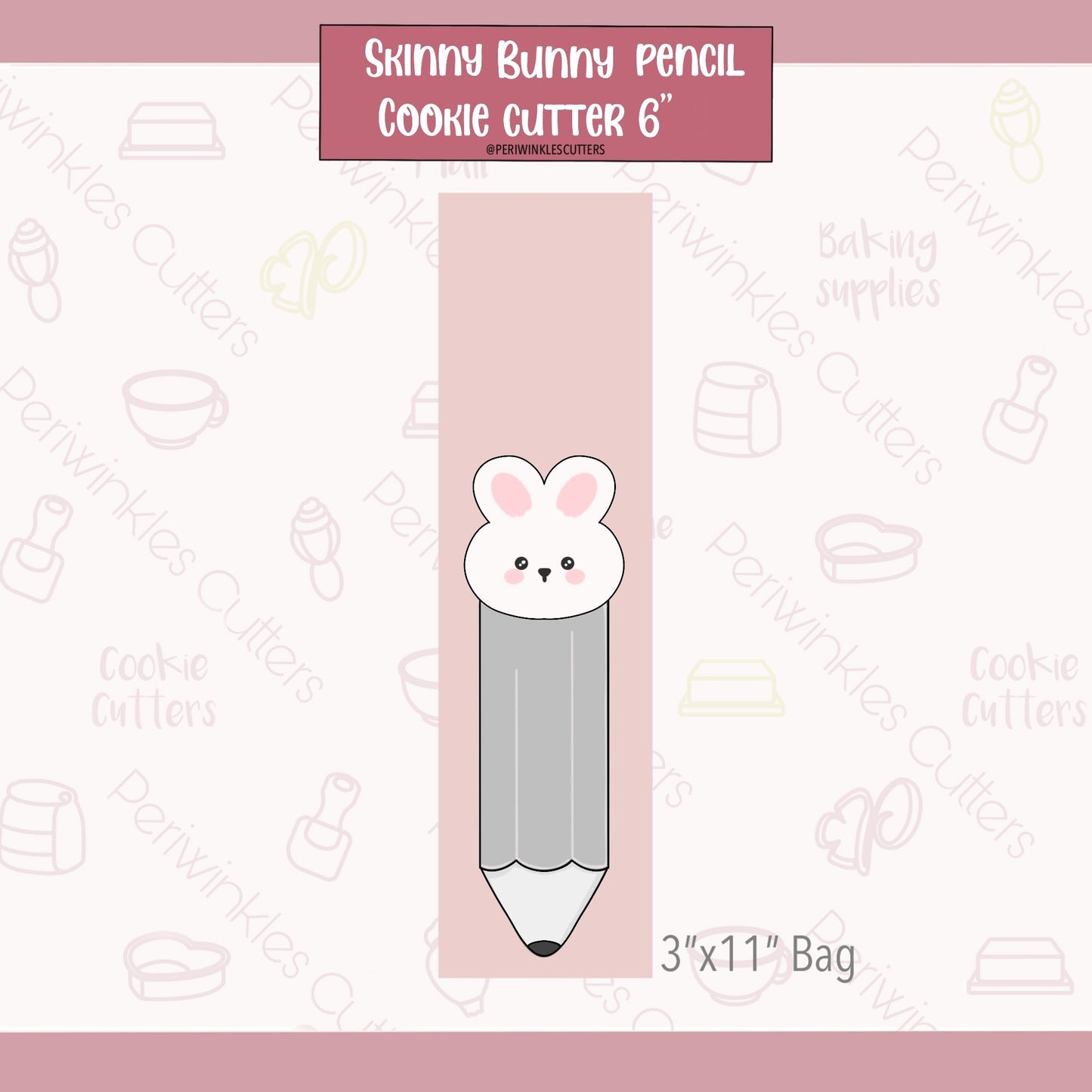 Bunny Pencil Long Cookie Cutter - Periwinkles Cutters