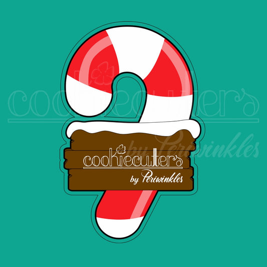 Candy Cane Plaque Cookie Cutter - Periwinkles Cutters