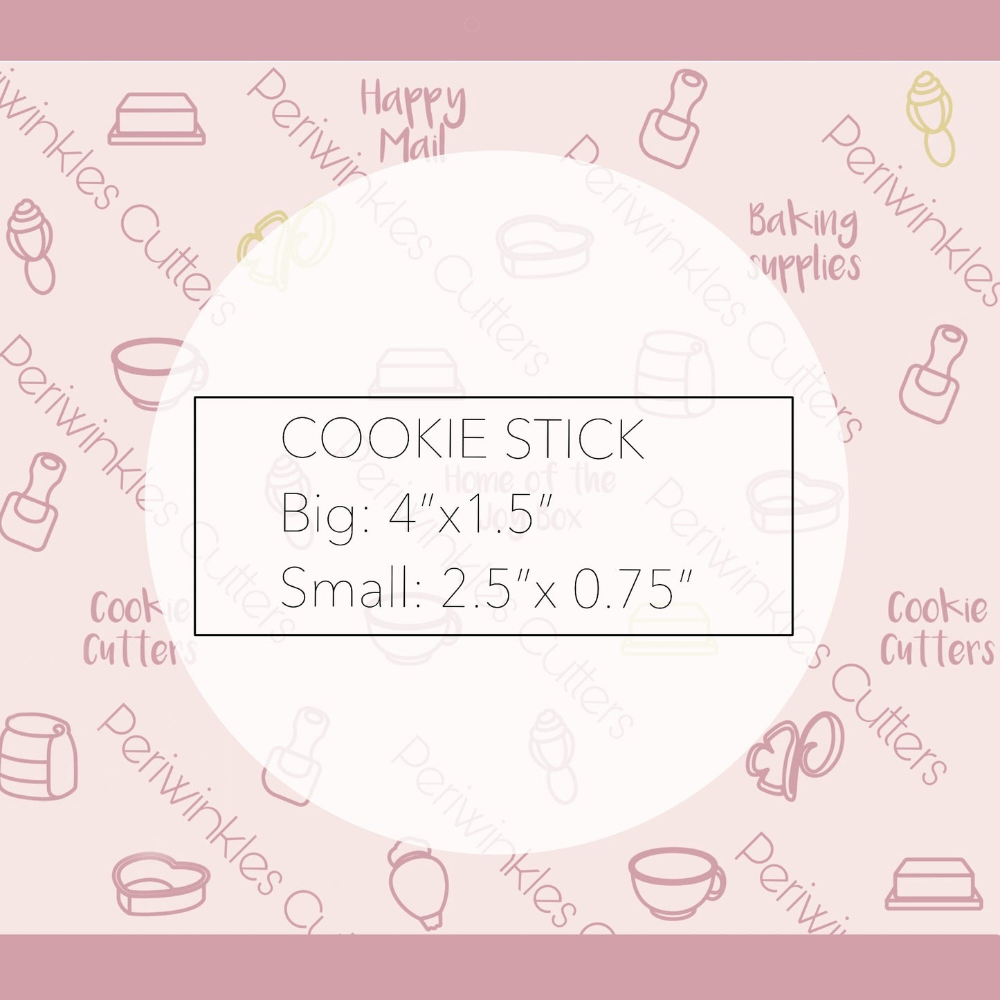 Cookie Skinny Stick Cookie Cutter - Periwinkles Cutters