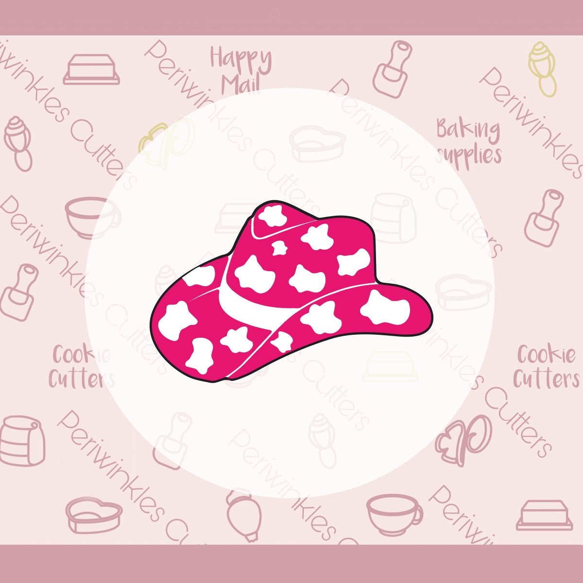 Cow Girl Hat Cookie Cutter - Periwinkles Cutters Cookie Cutter
