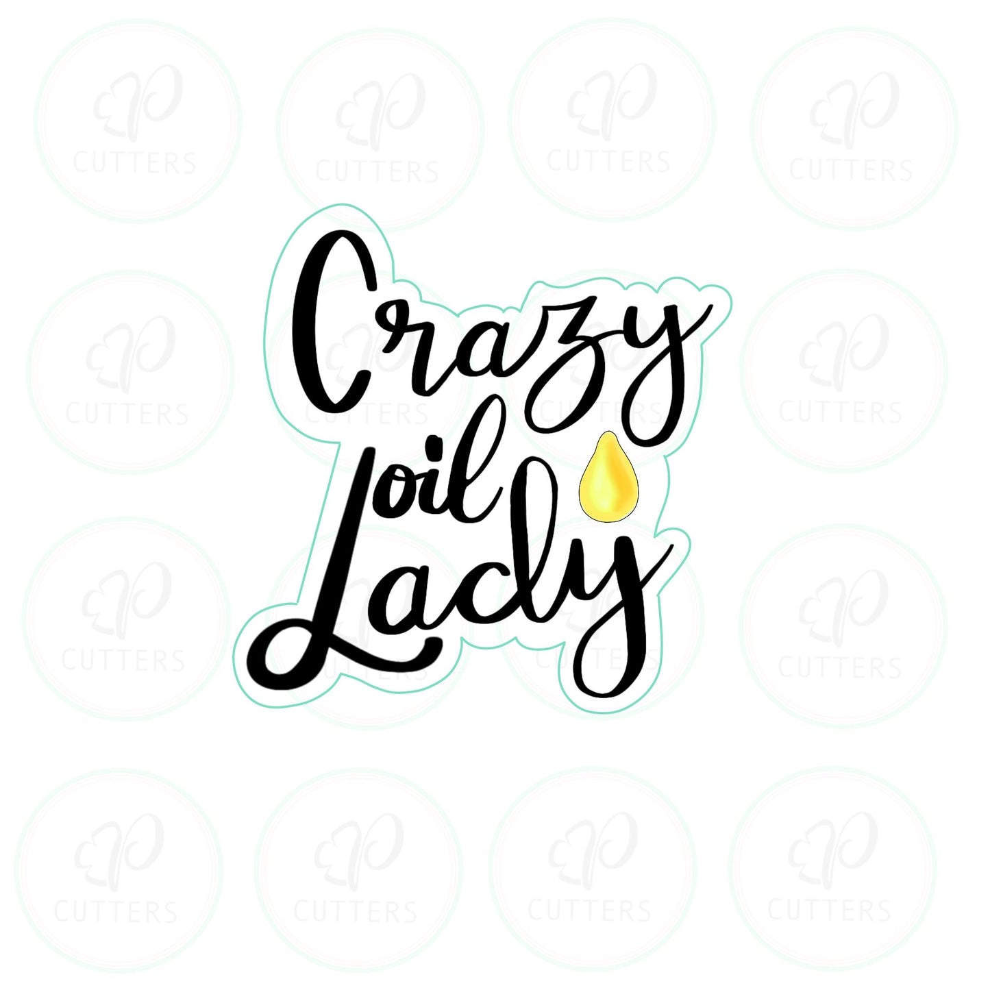 Crazy Oil Lady Plaque Cookie Cutter - Periwinkles Cutters