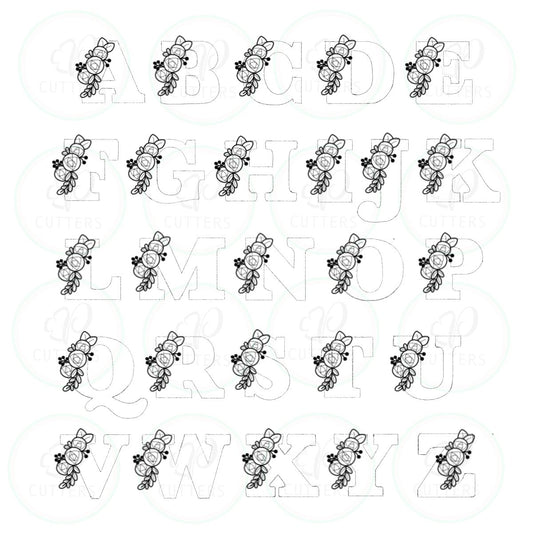 Floral Alphabet Cookie Cutter - Individual Letters - Periwinkles Cutters