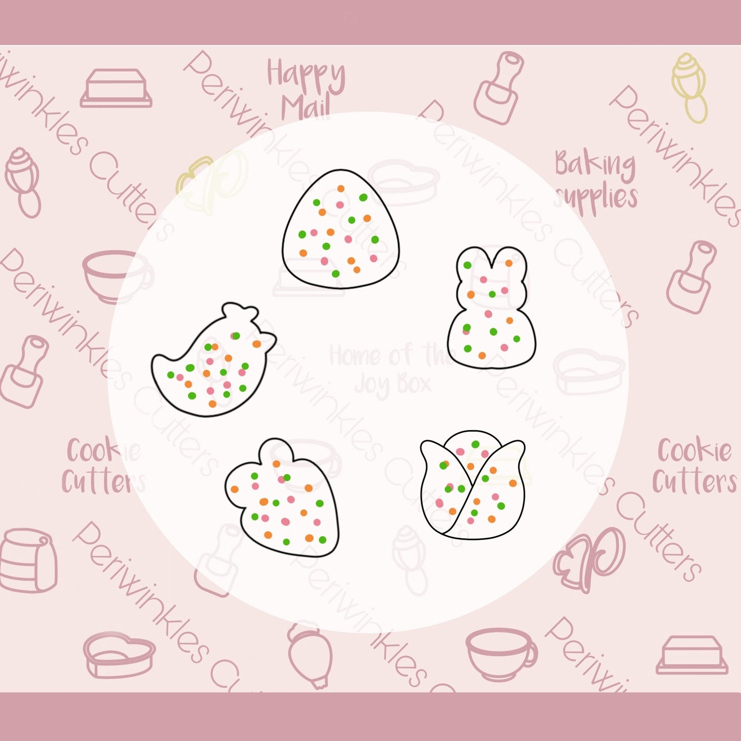Frosted Easter Mini Cookie Cutters Set 5 Pieces - Periwinkles Cutters