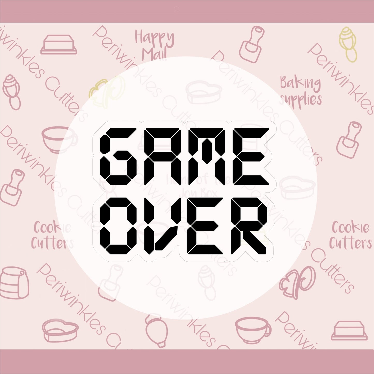 Game Over Frame Cookie Cutter - Periwinkles Cutters