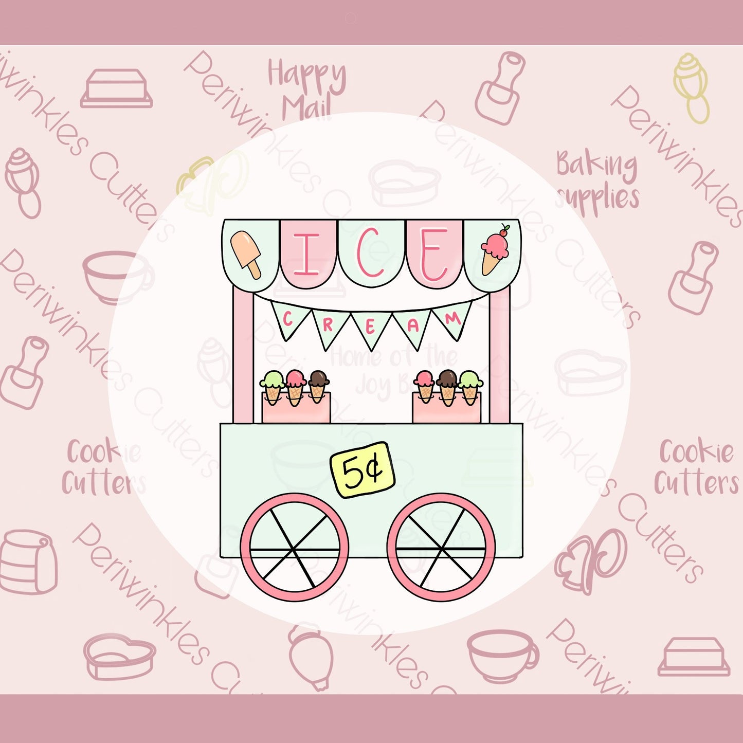 Ice Cream Cart Cookie Cutter - Periwinkles Cutters