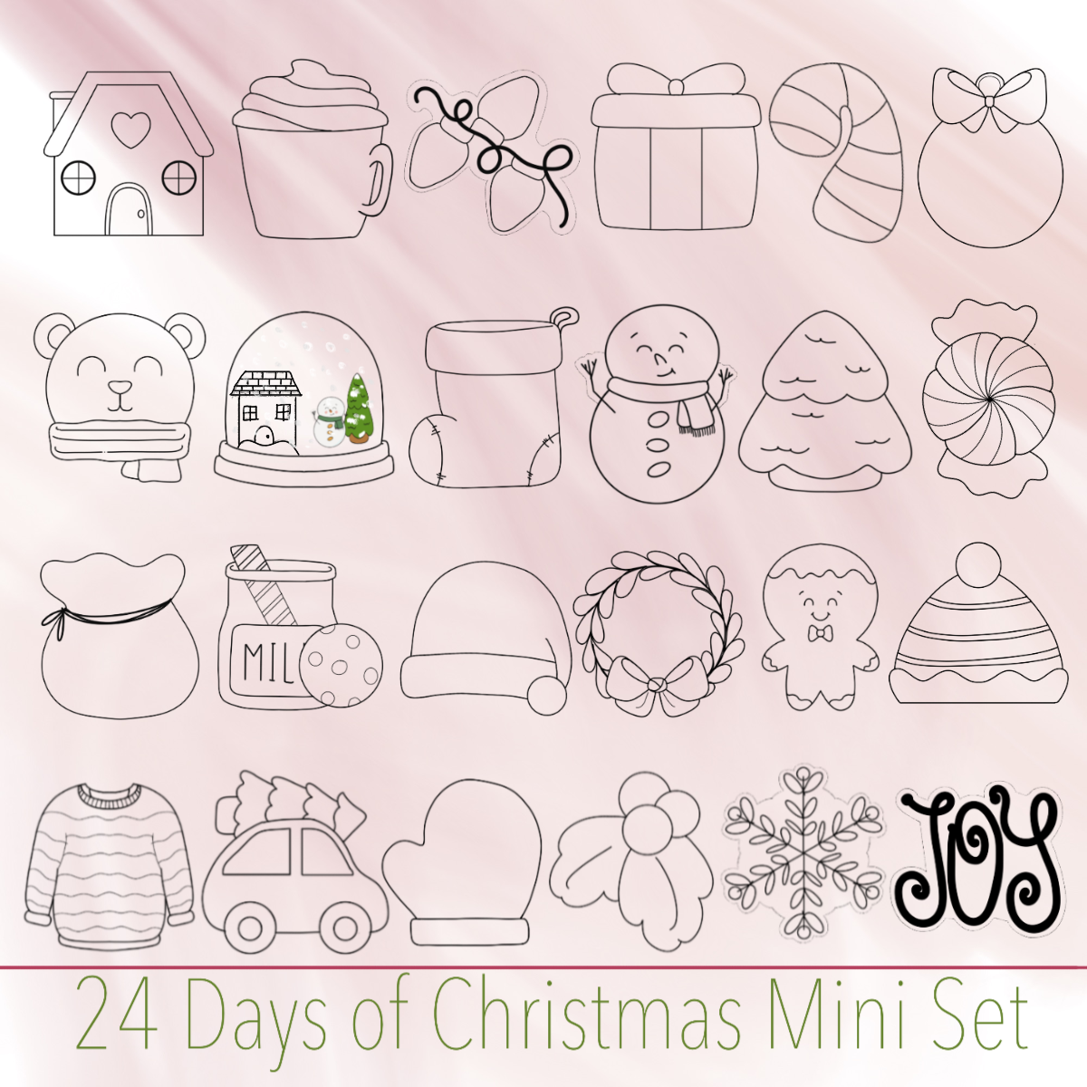 Classic Christmas 24 Mini Advent Calendar Cookie Cutter Set - Periwinkles Cookie Cutters