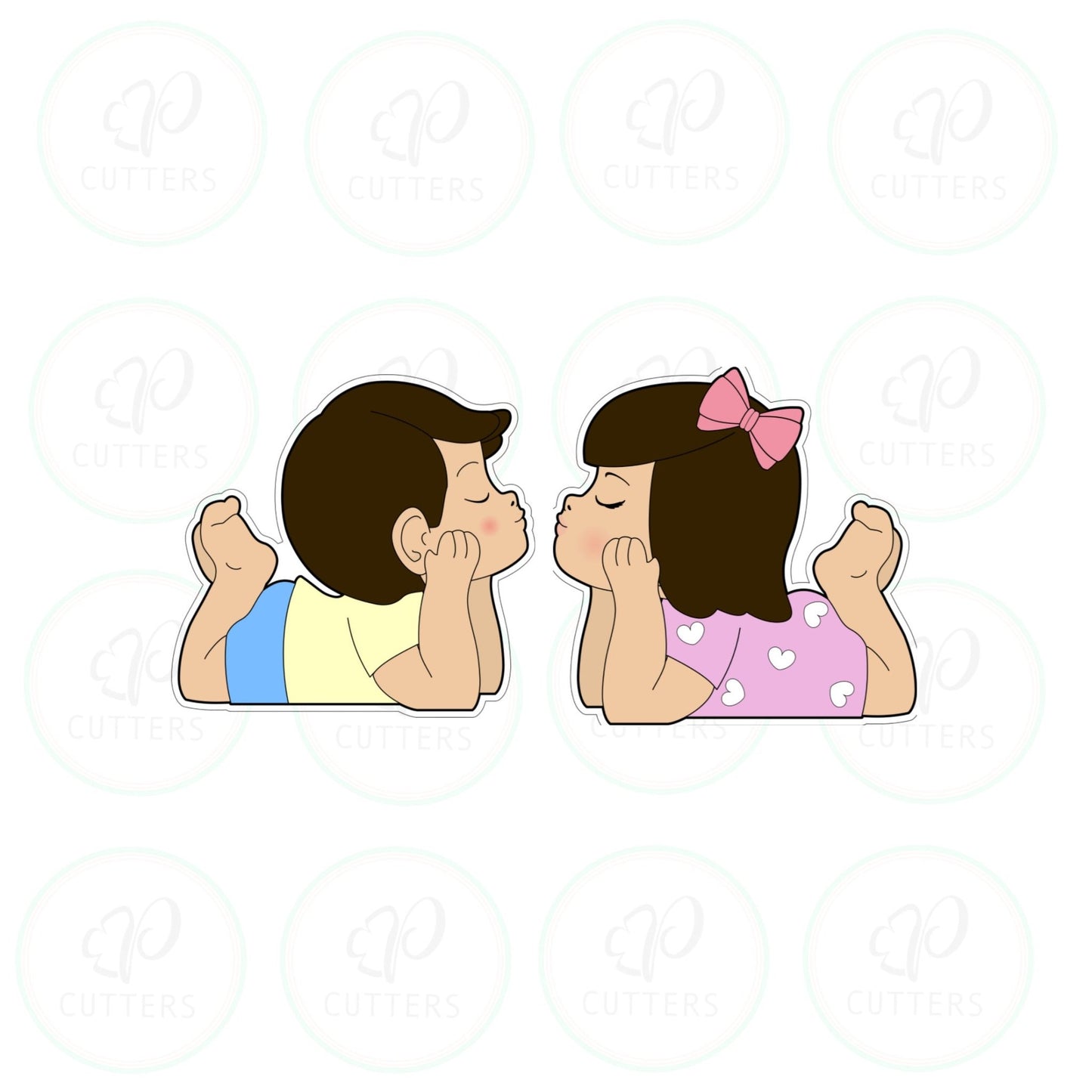Kissing Girl Cookie Cutter - Periwinkles Cutters