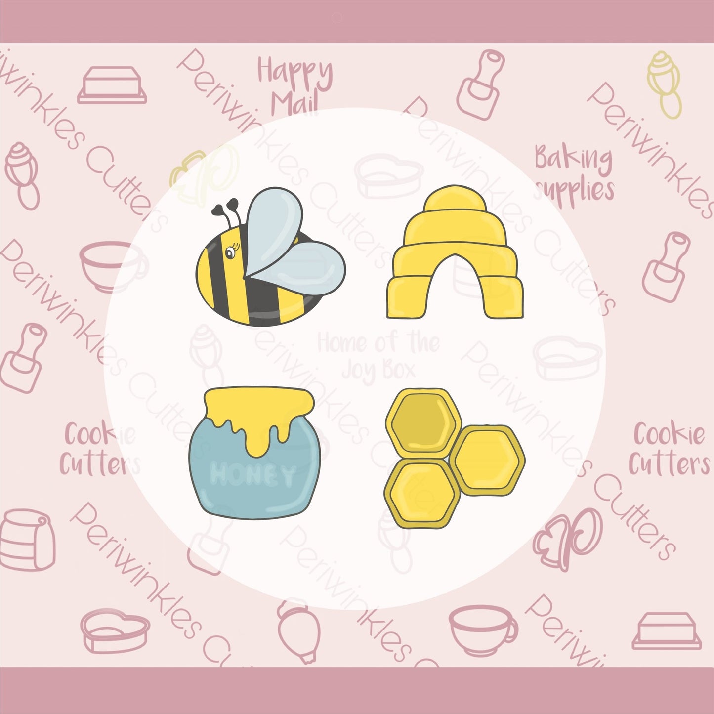 Little Bee Mini 4 Cookie Cutter Set - Periwinkles Cutters
