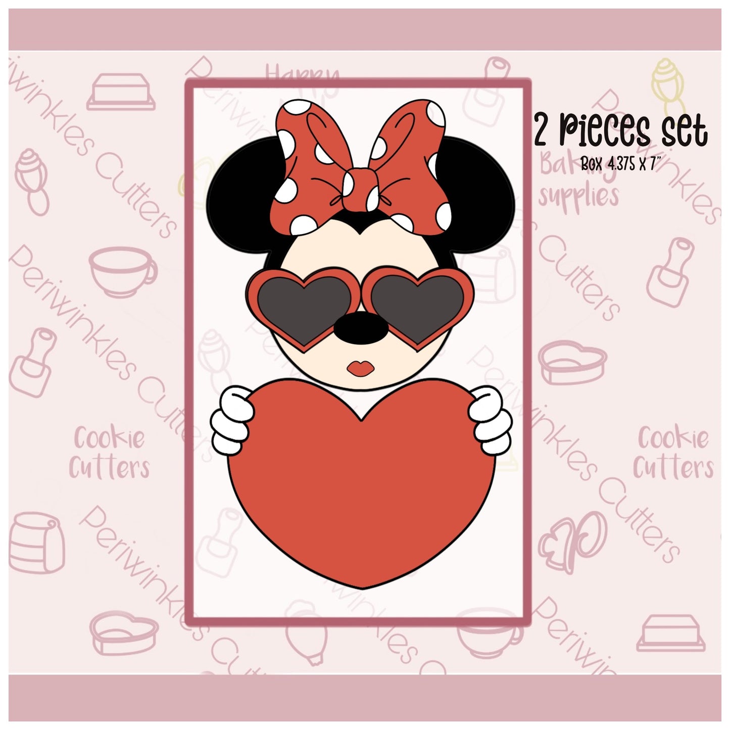 Love Mouse Set of 2 Cookie Cutter - Periwinkles Cutters
