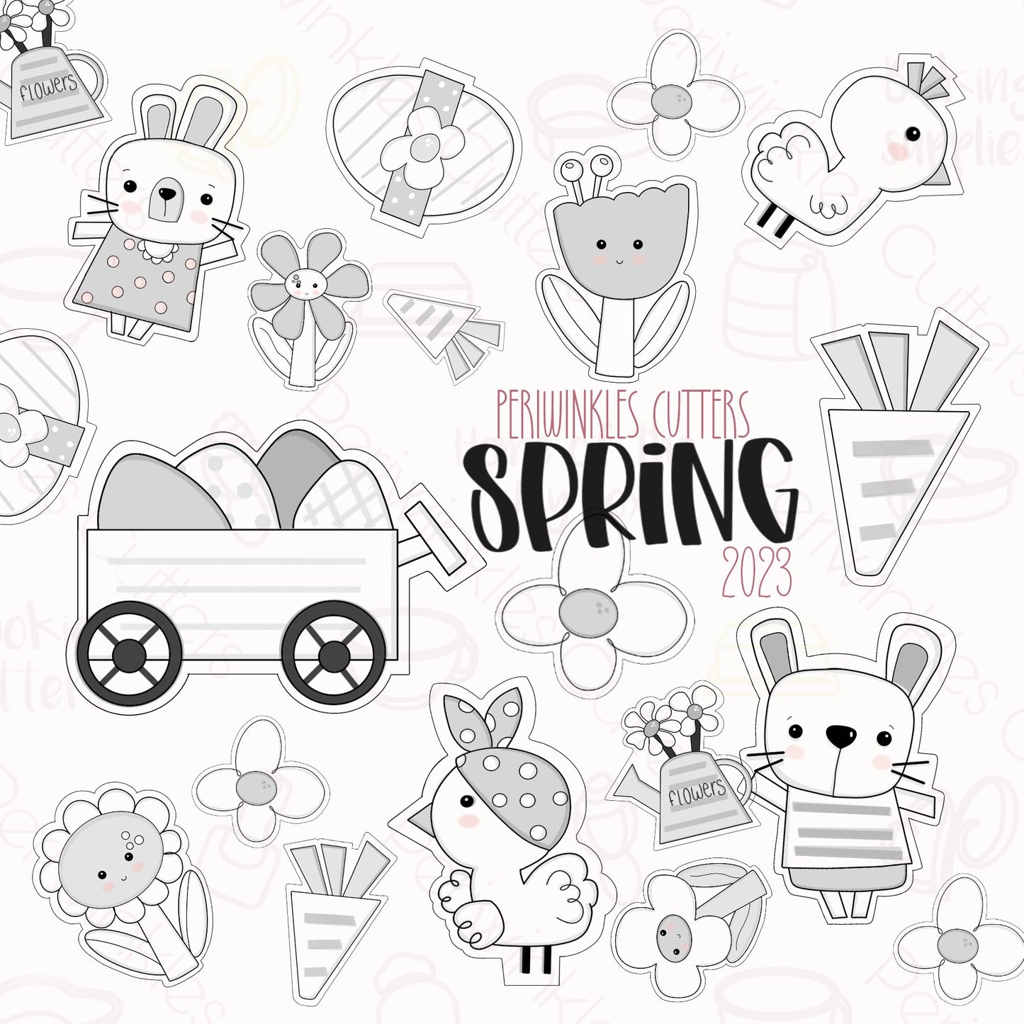 Modern Bunny Girl Cookie Cutter - Periwinkles Cutters