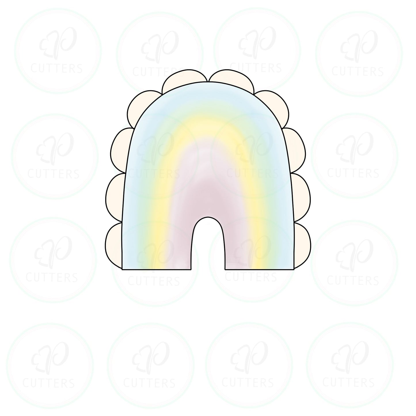 Modern Scallop Rainbow Cookie Cutter - Periwinkles Cutters