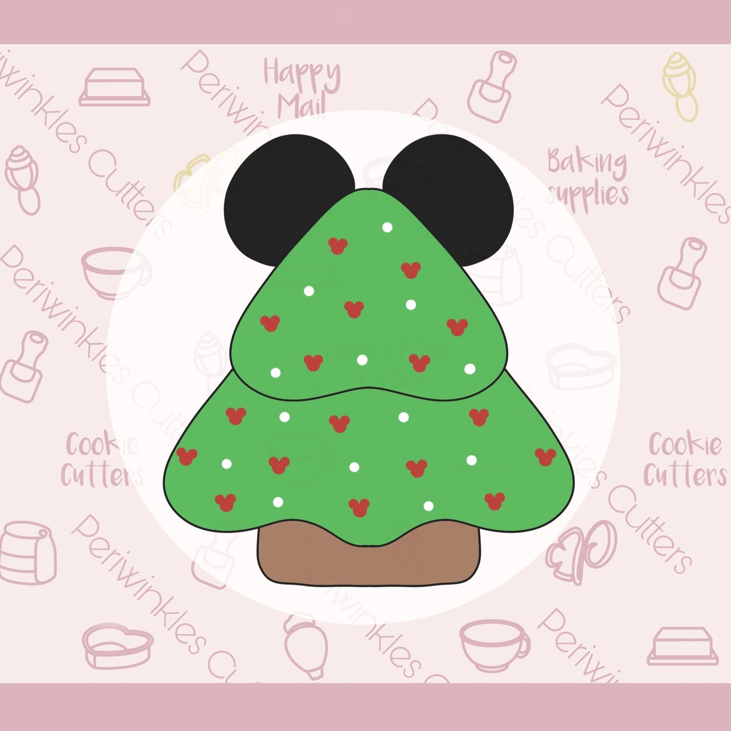 Mouse Ears Christmas Tree Cookie Cutter - Periwinkles Cutters