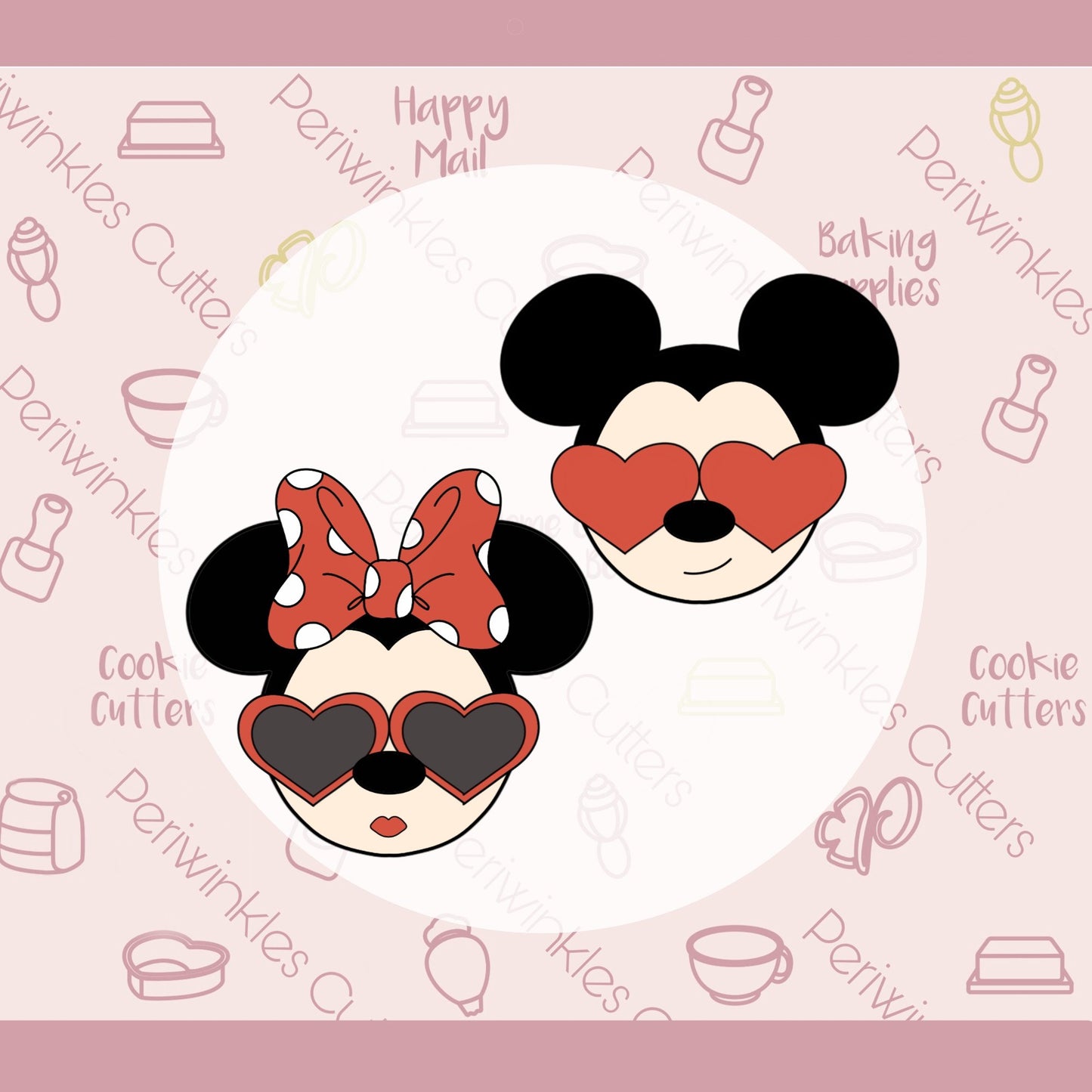Mouse Love Face Cookie Cutter - Periwinkles Cutters