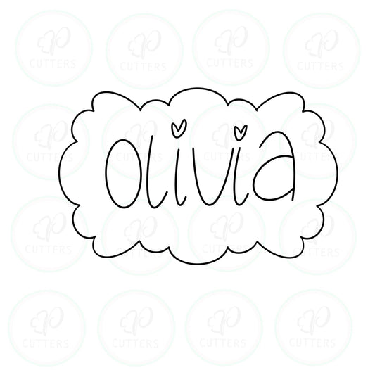 Olivia Plaque Cookie Cutter - Periwinkles Cutters