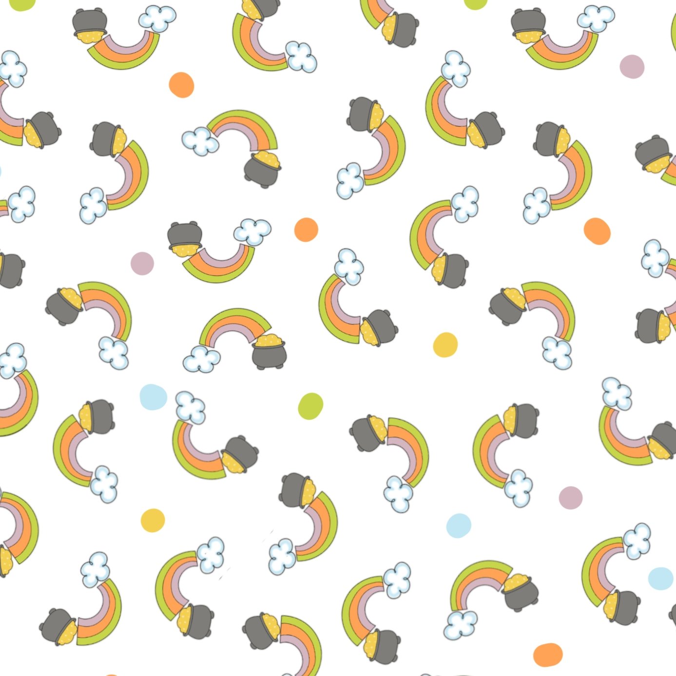 Rainbow Pot of Gold - Printable Backer - Periwinkles Cutters