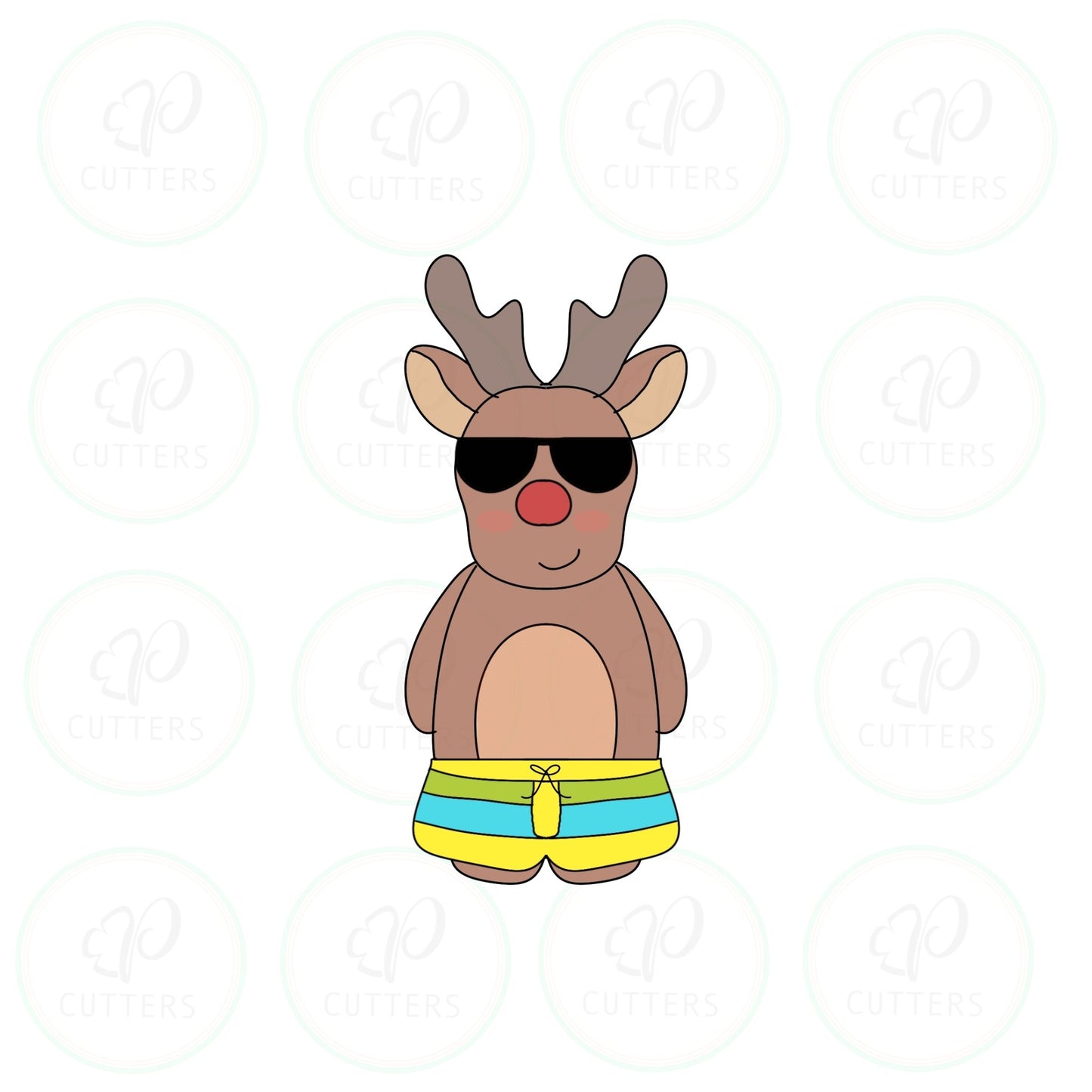 Reindeer at the Beach Cookie Cutter - Periwinkles Cutters