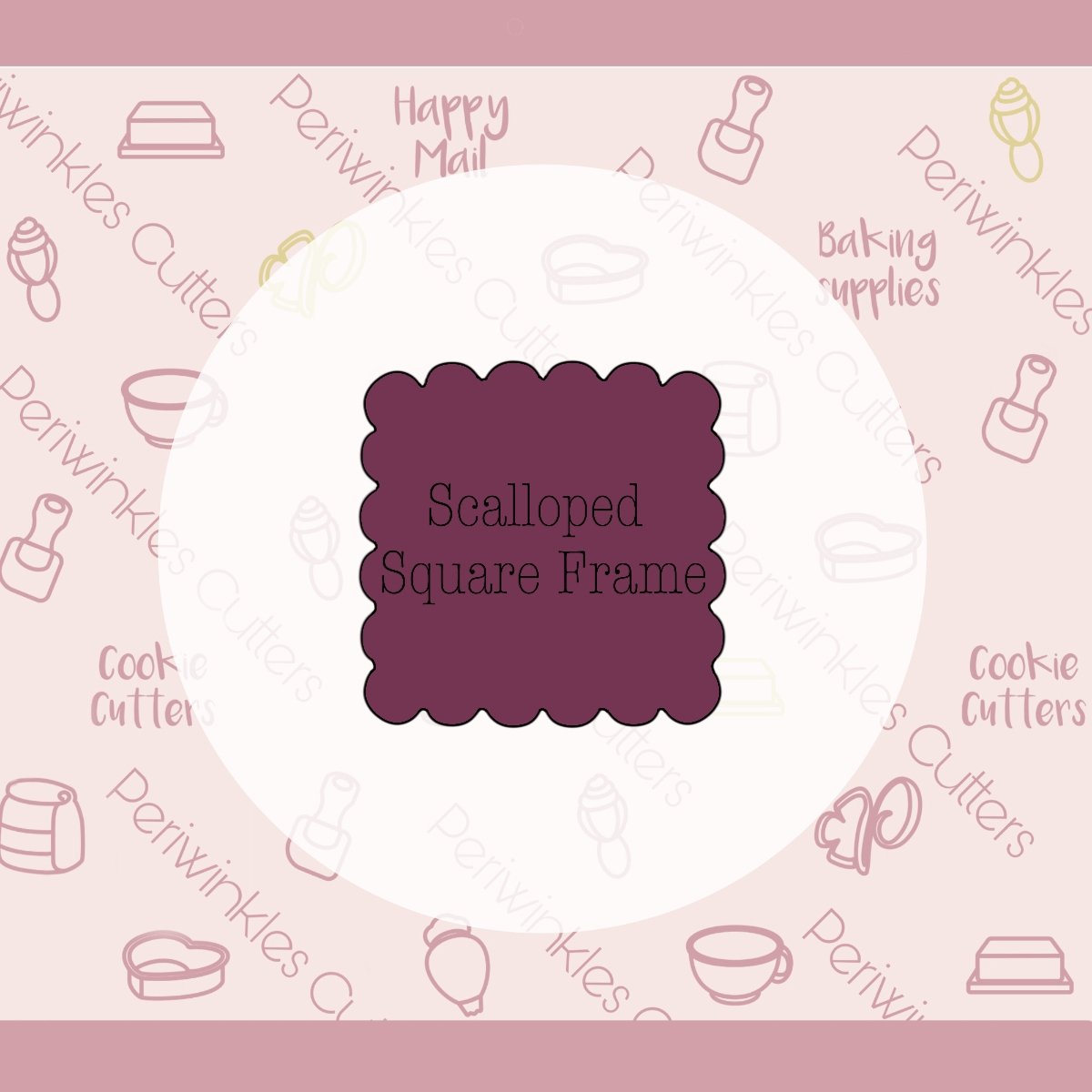 Scalloped Square Cookie Cutter - Periwinkles Cutters