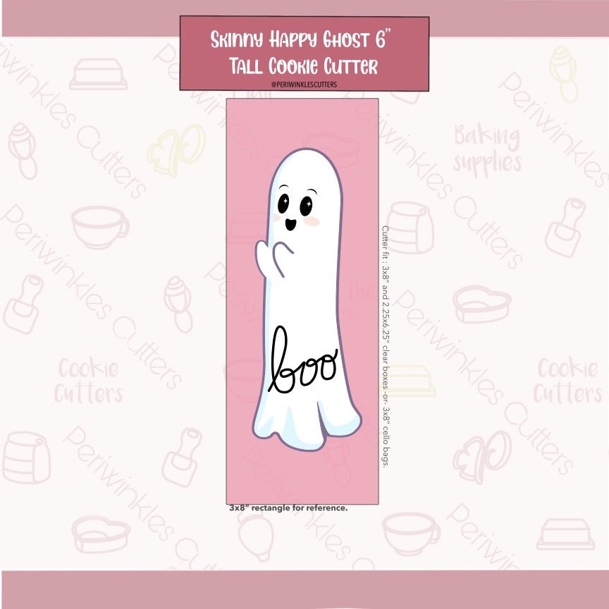 Skinny Ghost Cookie Cutter - Periwinkles Cutters Cookie Cutter