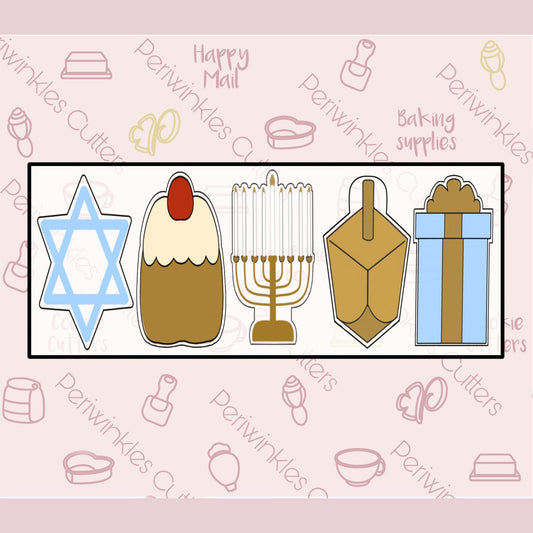 Tallish Menorah Cookie Cutter - Periwinkles Cutters
