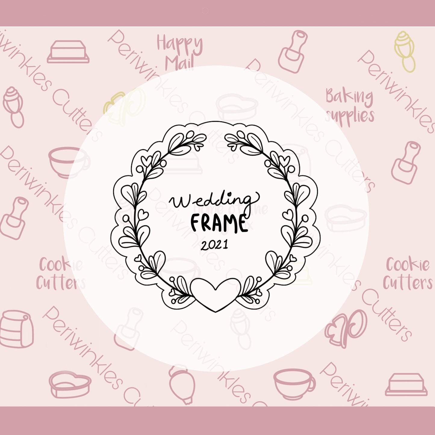 Wedding FRAME 2021 Plaque Cookie Cutter - Periwinkles Cutters