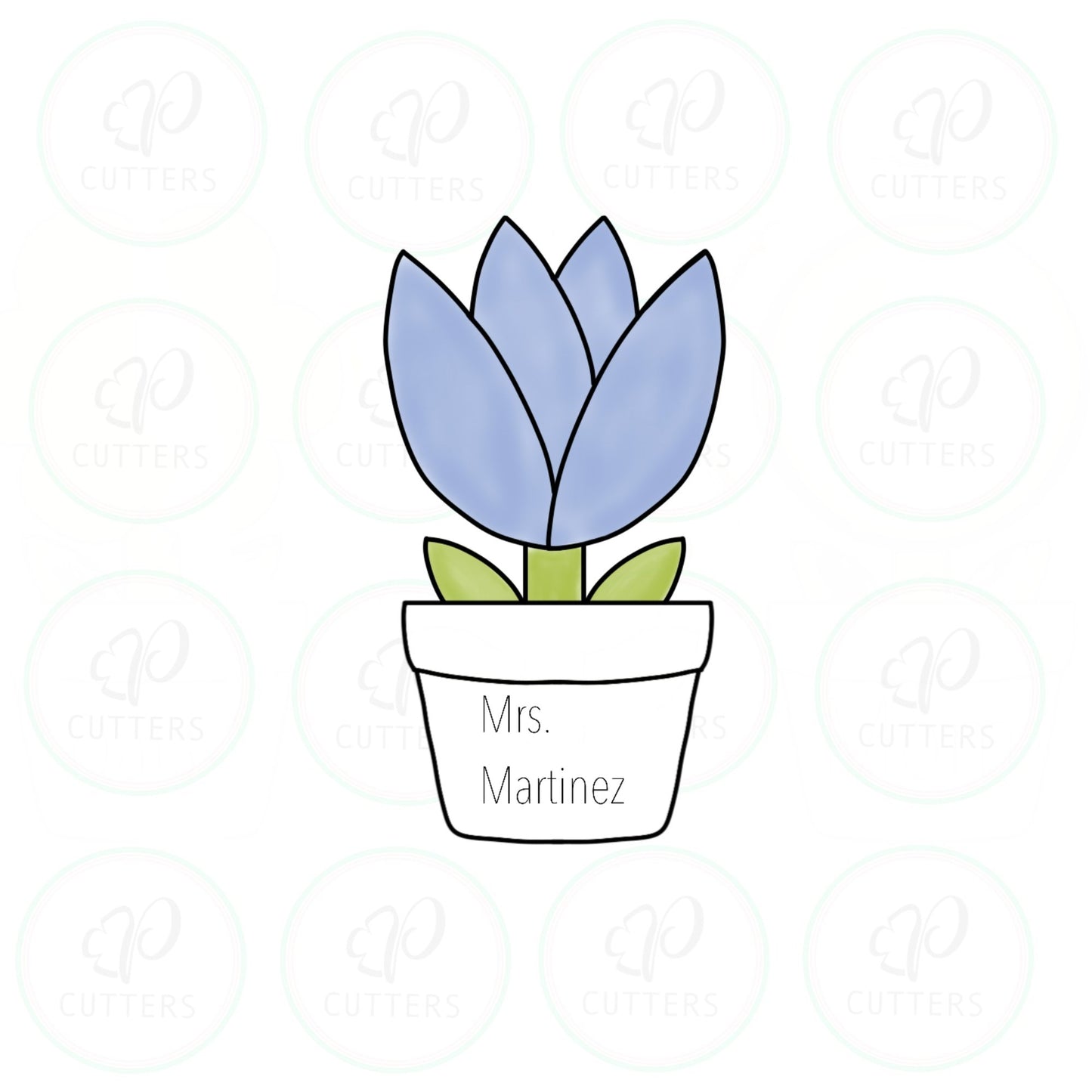 Wild Flower in a Pot Cookie Cutter - Periwinkles Cutters