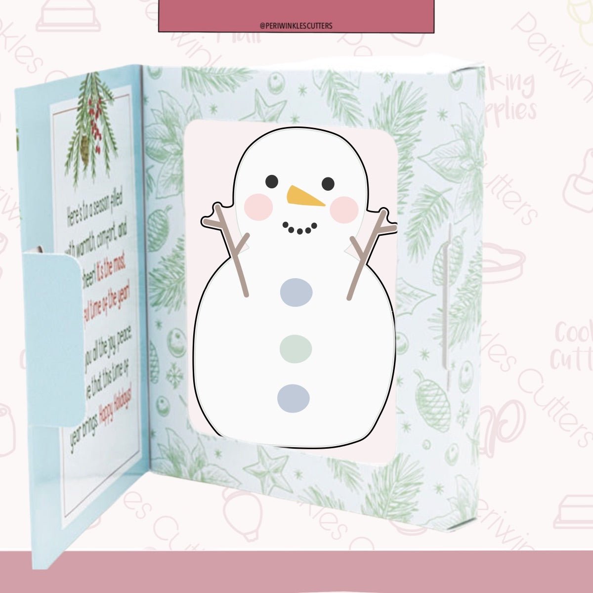 Winter Snowman Pal Cookie Cutter - Periwinkles Cutters Cookie Cutters