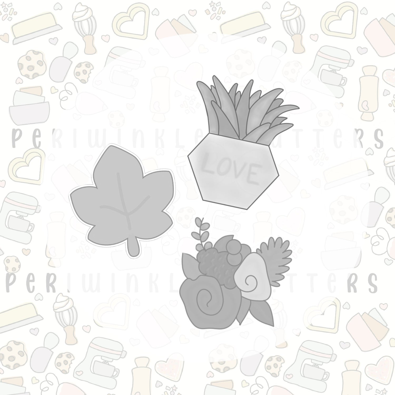 Florals - Greenery - Periwinkles Cutters