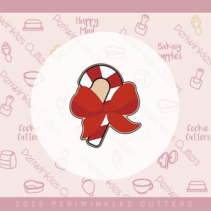 Coquette Candy Cane Cookie Cutter