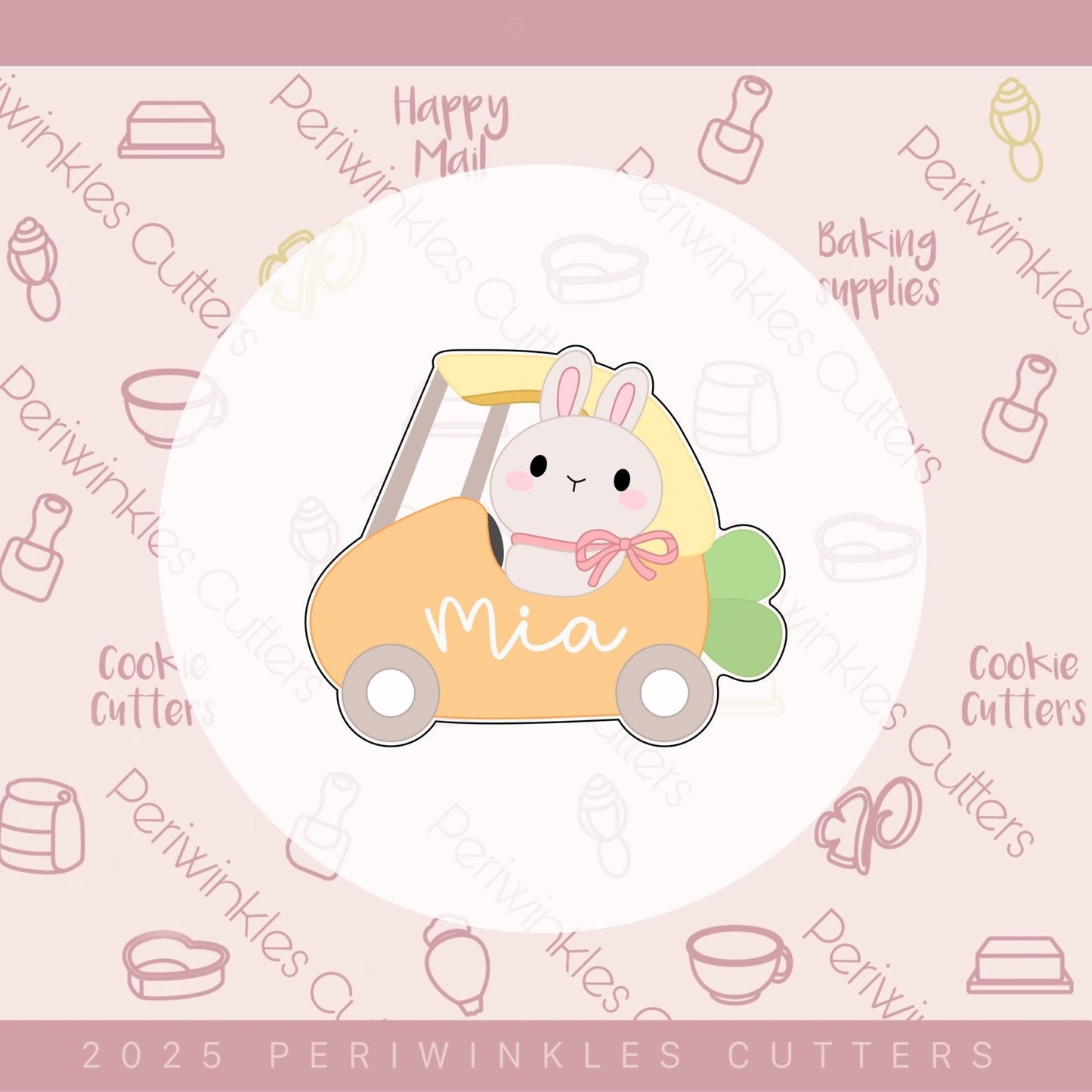 Bunny Carrot Car Cookie Cutter - Periwinkles Cutters Cookie Cutter