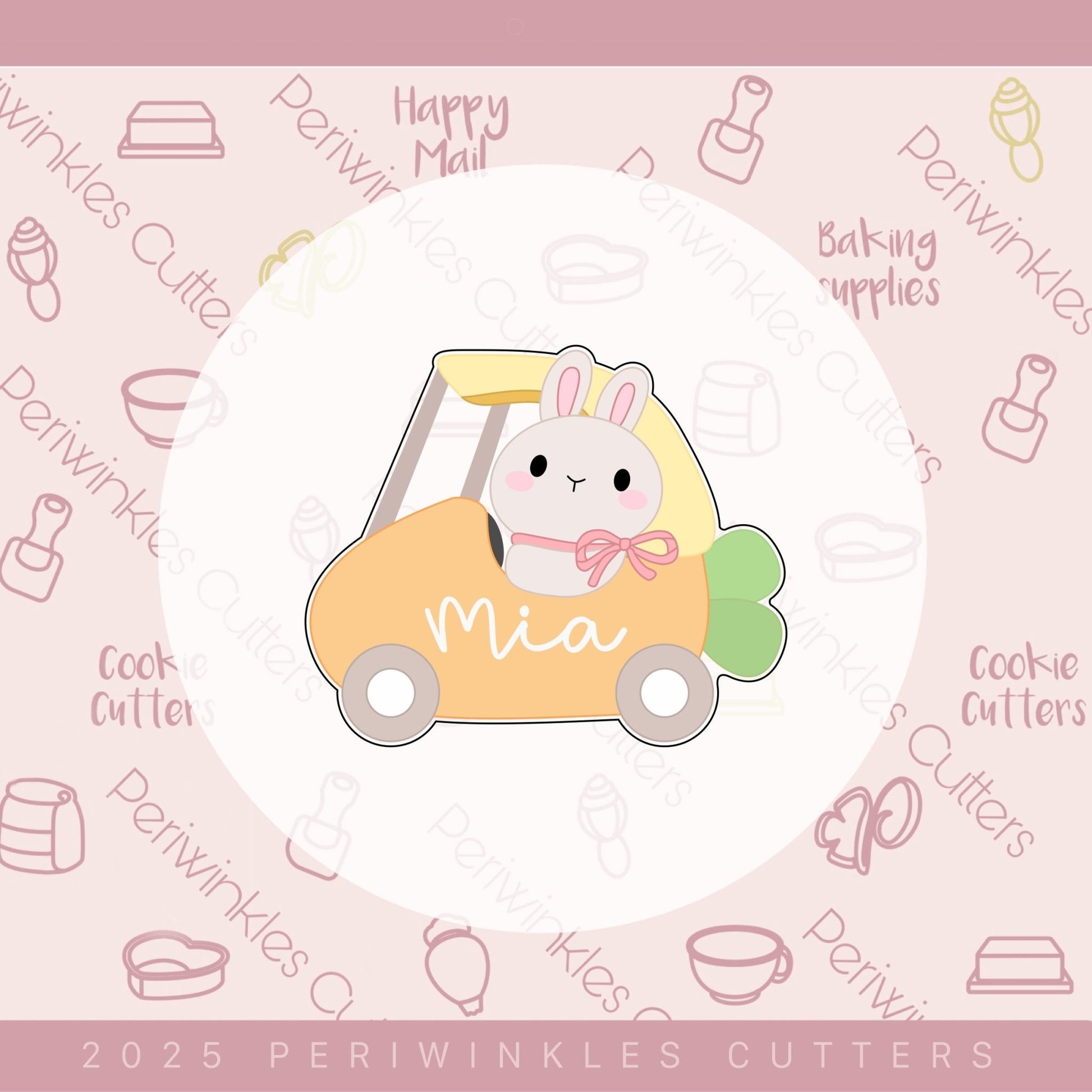 Bunny Carrot Car Cookie Cutter - Periwinkles Cutters Cookie Cutter