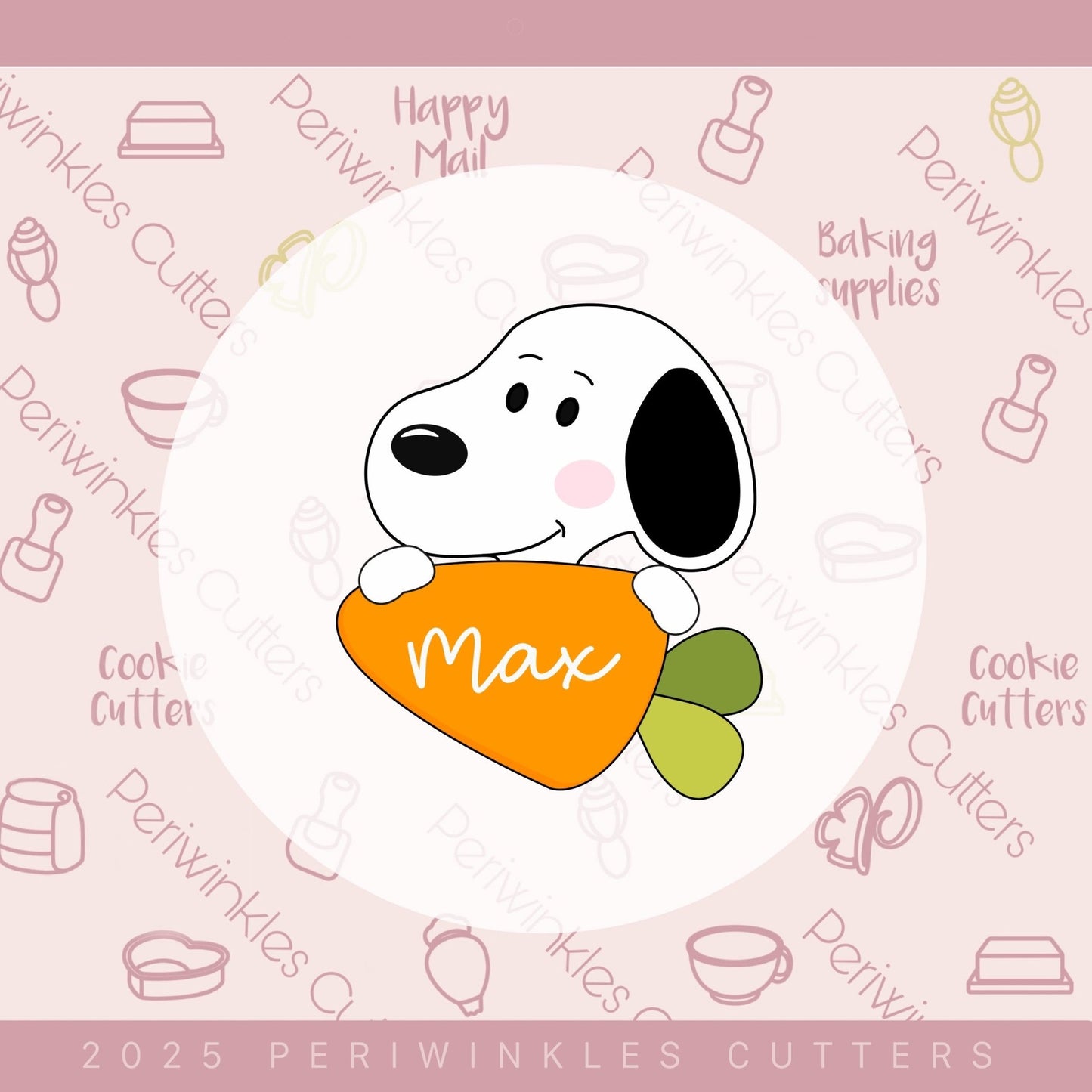 Cartoon Dog Carrot Plaque Cookie Cutter - Periwinkles Cutters Cookie Cutter