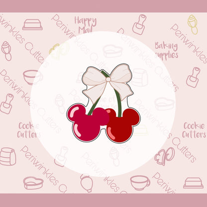 Cherry Mouse Ears Cookie Cutter - Periwinkles Cutters Cookie Cutter