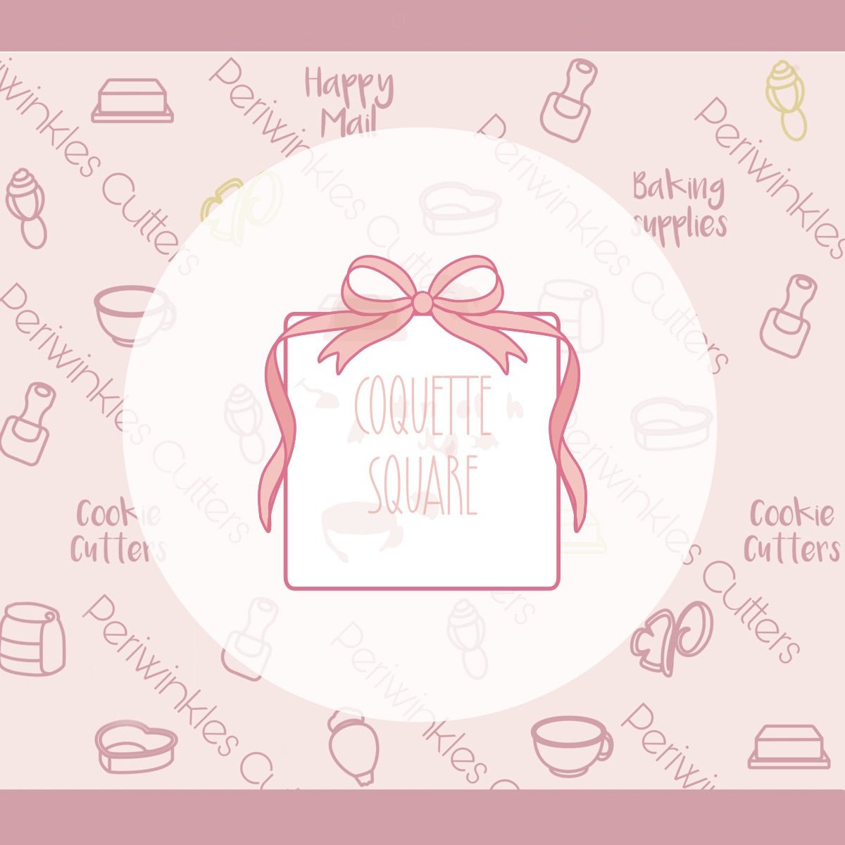 Coquette Square Cookie Cutter - Periwinkles Cutters Cookie Cutter