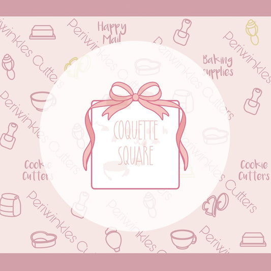 Coquette Square Cookie Cutter - Periwinkles Cutters Cookie Cutter