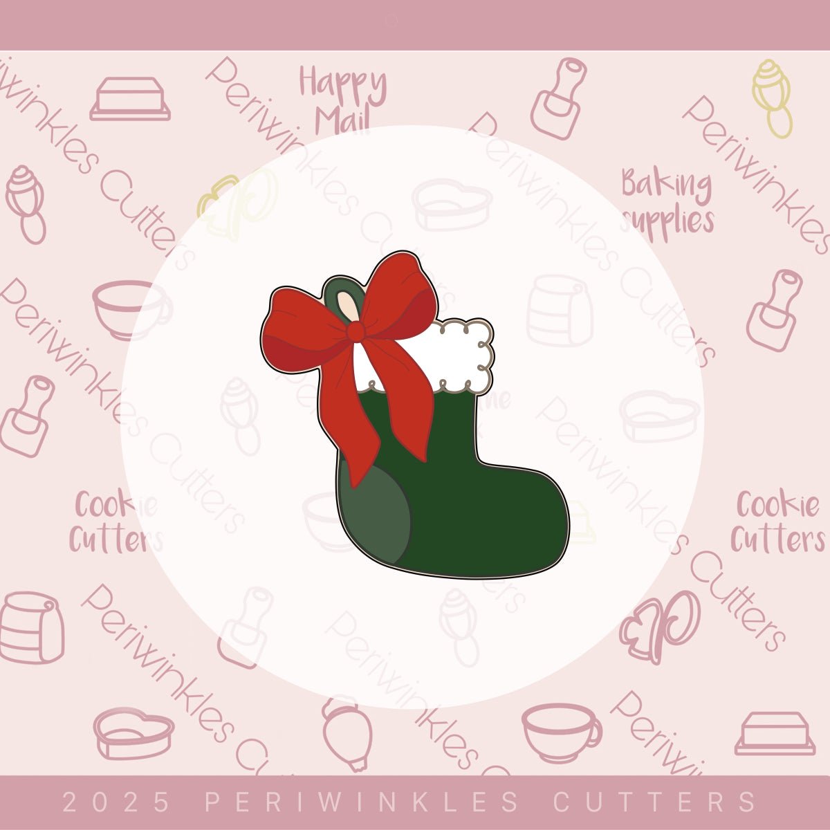 Coquette Stocking Cookie Cutter - Periwinkles Cutters Cookie Cutter