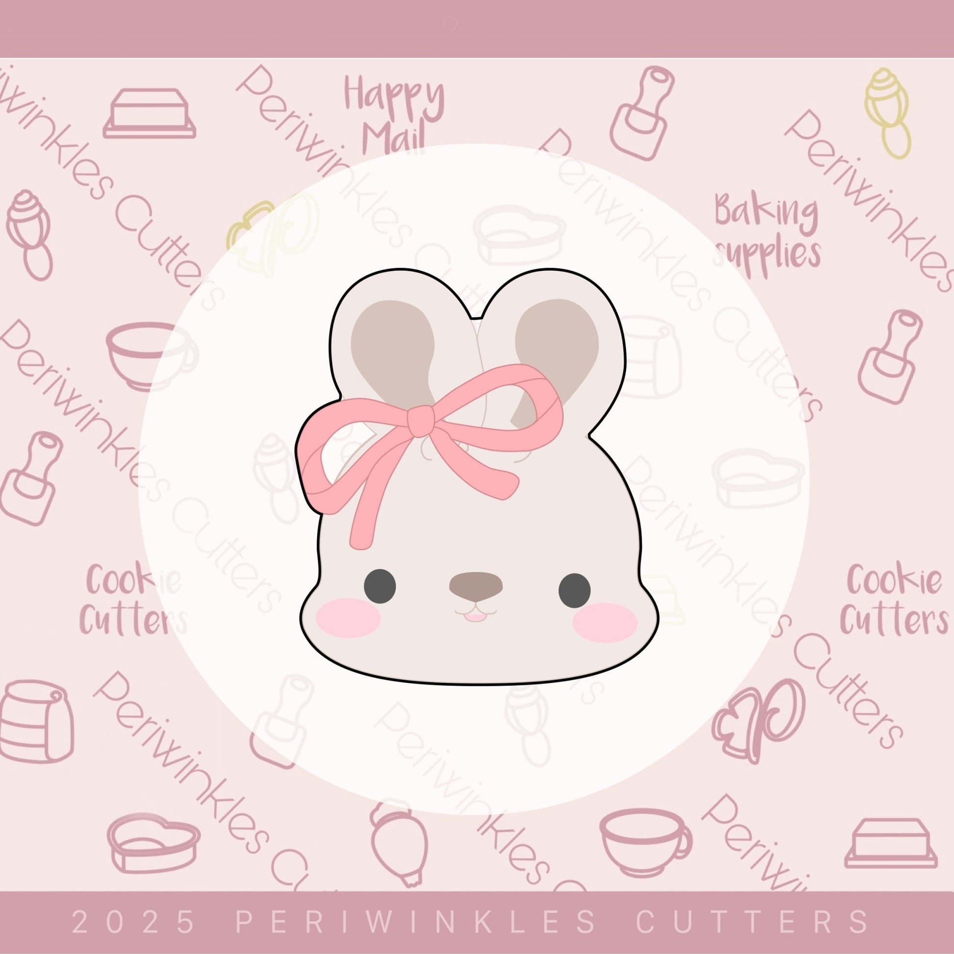 Cutie Bow Bunny Cookie Cutter - Periwinkles Cutters Cookie Cutter