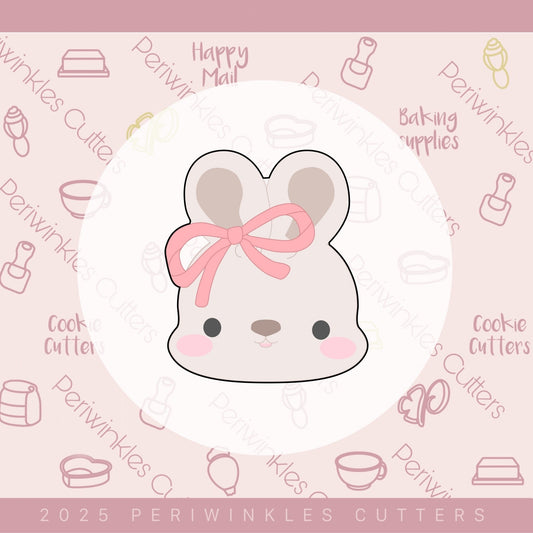 Cutie Bow Bunny Cookie Cutter - Periwinkles Cutters Cookie Cutter