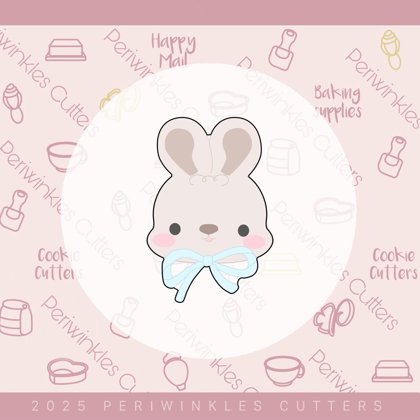 Cutie Bow Tie Bunny Cookie Cutter - Periwinkles Cutters Cookie Cutter