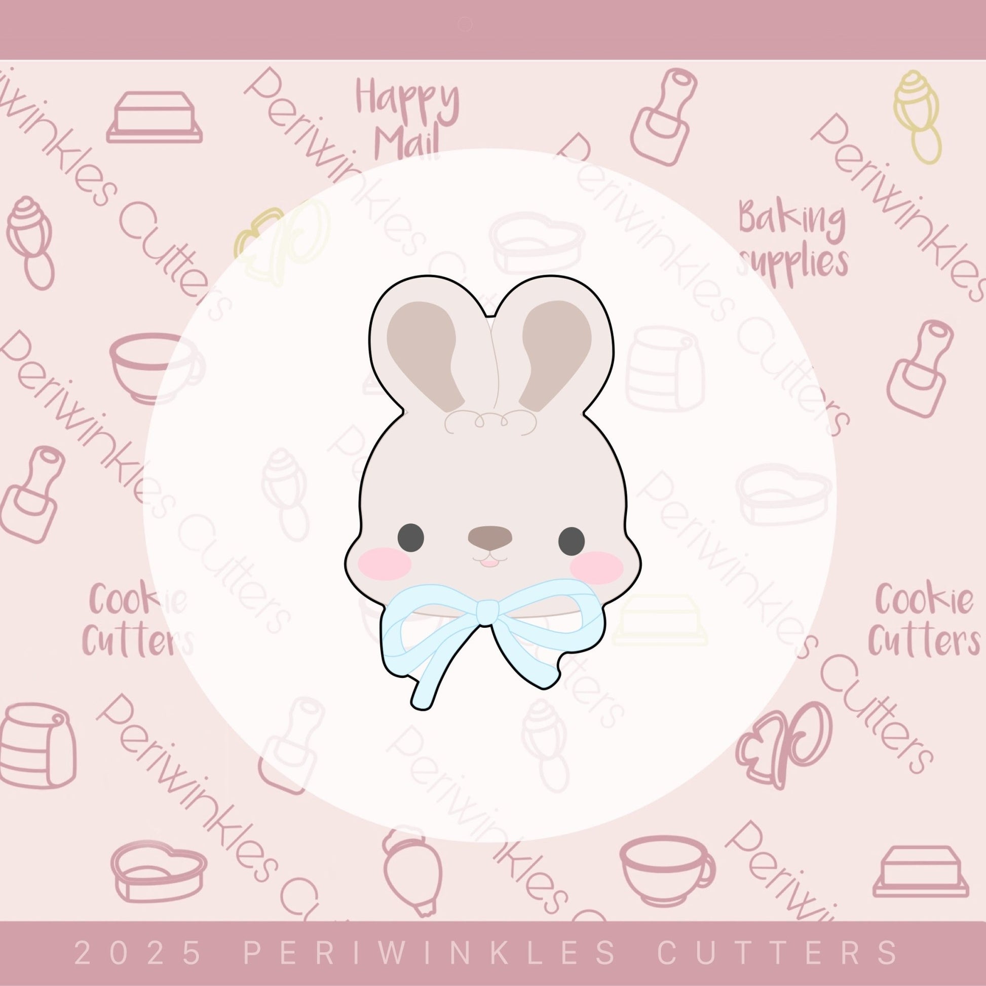 Cutie Bow Tie Bunny Cookie Cutter - Periwinkles Cutters Cookie Cutter