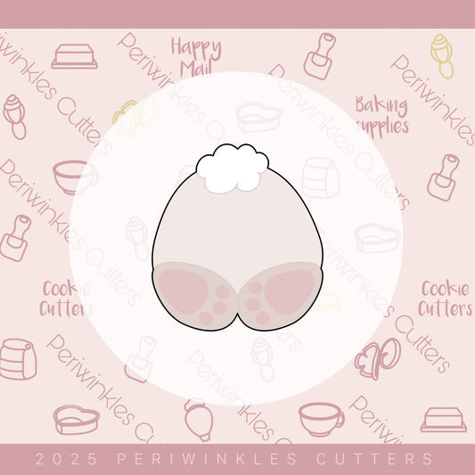 Cutie Bunny Butt Cookie Cutter - Periwinkles Cutters Cookie Cutter