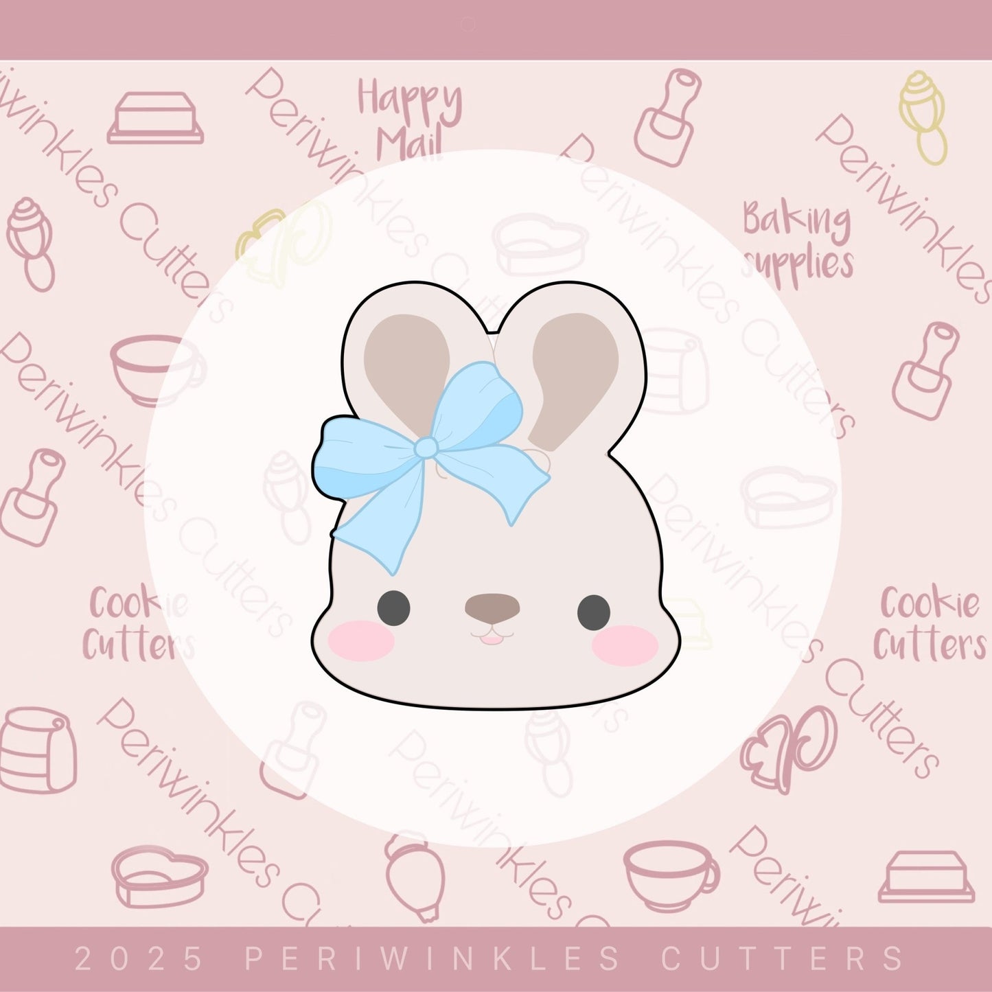 Cutie Coquette Bunny Cookie Cutter - Periwinkles Cutters Cookie Cutter