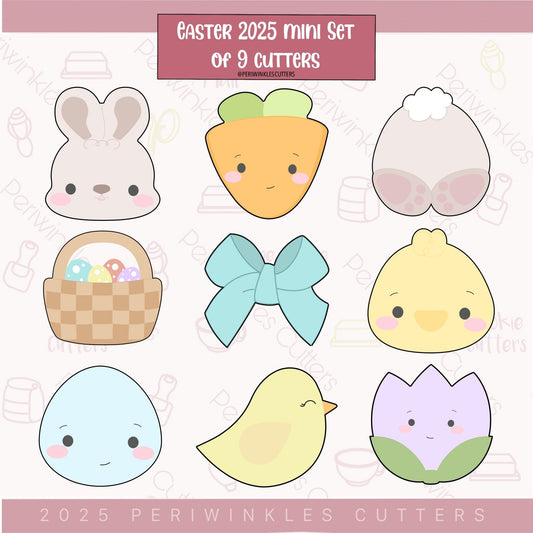 Easter 2025 Mini Set of 9 Cookie Cutter - Periwinkles Cutters Cookie Cutter