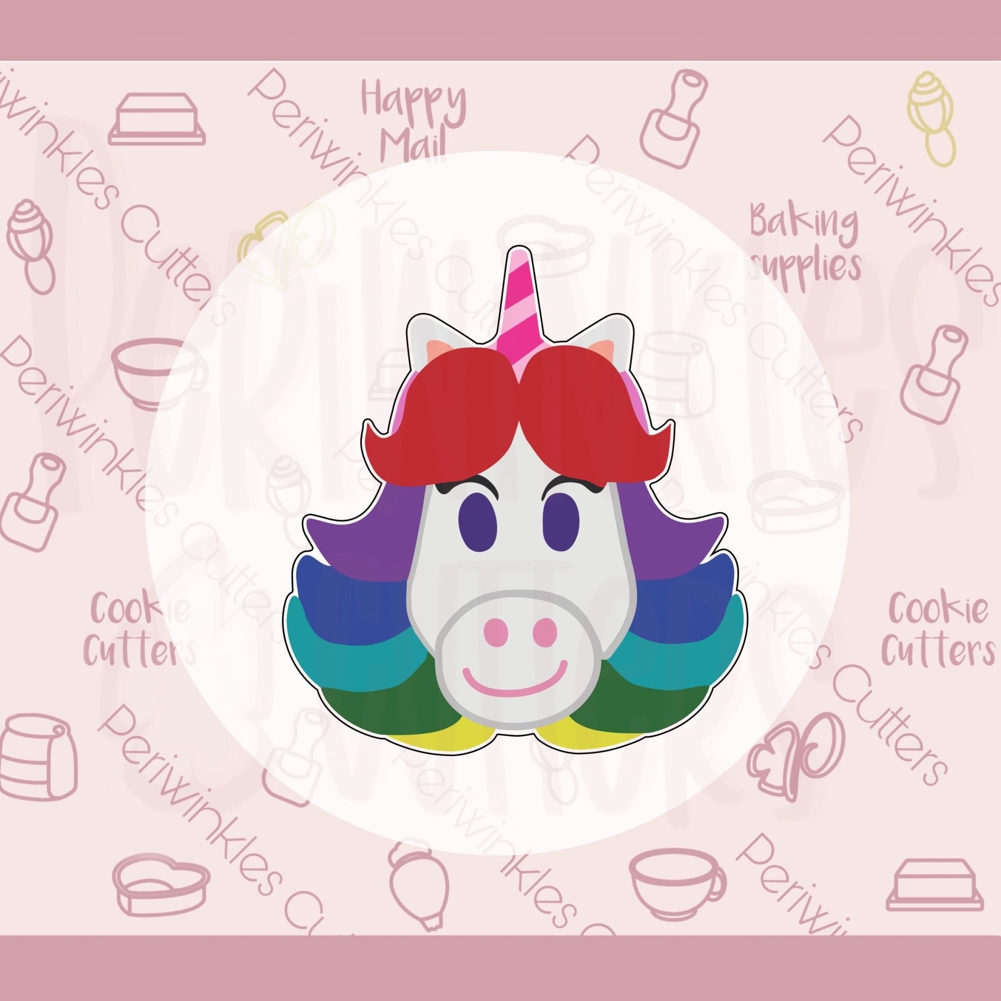 Emotion Rainbow Unicorn Cookie Cutter - Periwinkles Cutters Cookie Cutter