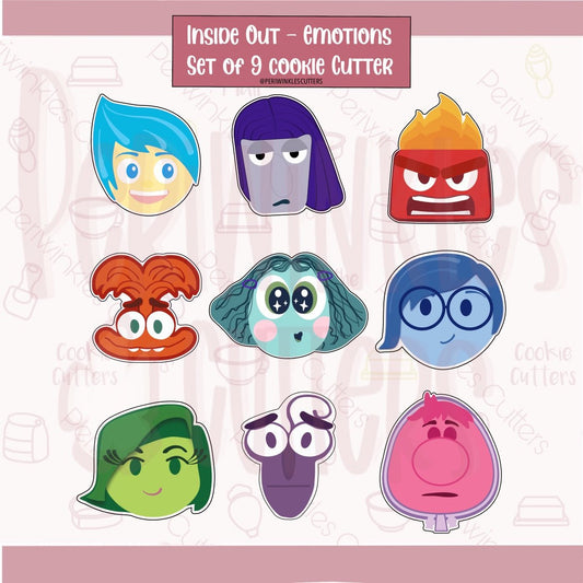 Emotions Set of 9 Cookie Cutter - Periwinkles Cutters Cookie Cutter
