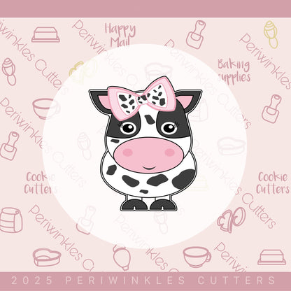 Girl Baby Cow Cookie Cutter - Periwinkles Cutters Cookie Cutter