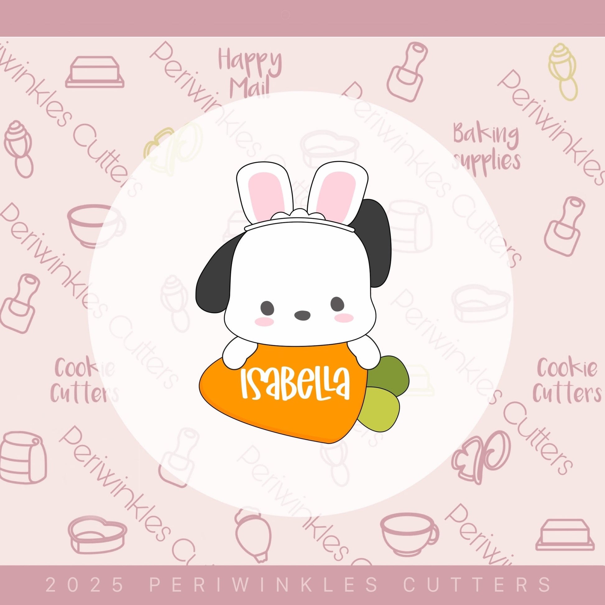 Hello Dog Bunny Carrot Plaque Cookie Cutter - Periwinkles Cutters Cookie Cutter