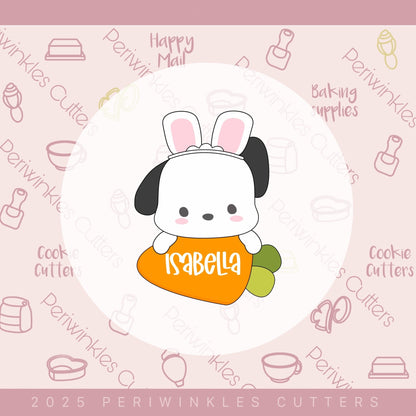 Hello Dog Bunny Carrot Plaque Cookie Cutter - Periwinkles Cutters Cookie Cutter